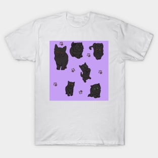 Purple Black Kittens T-Shirt